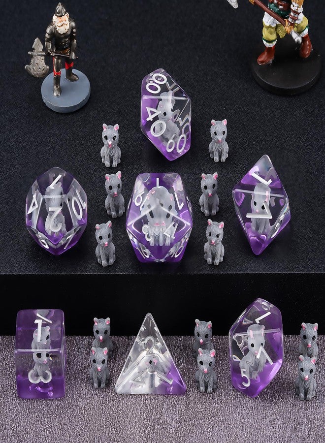 Maywin Cat DND Resin Dice Set, Polyhedral D&D Cat Dice Inclusion Dice for Dungeons and Dragons MTG RPG - Image 5